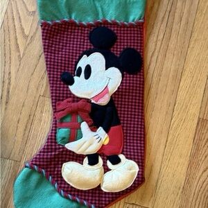 Vintage Disney Mickey Mouse Christmas Stocking 20 inch felt